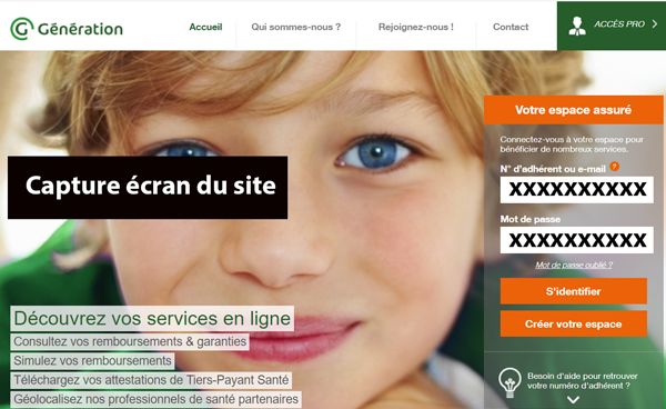 www.generation.fr : site de la mutuelle génération