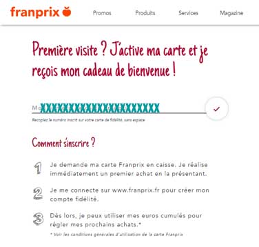 www.franprix.fr Inscription Carte de fidélité