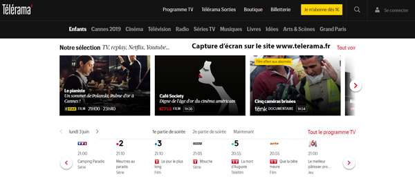 site Télérama abonnement : www.telerama.fr