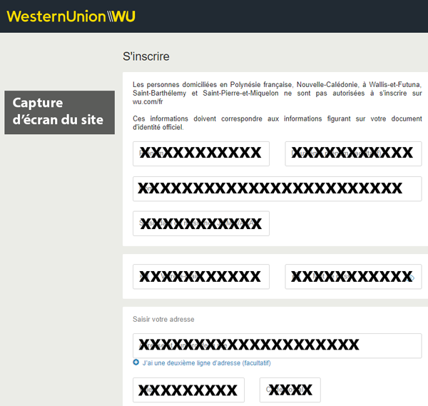 ouvrir un compte Western Union