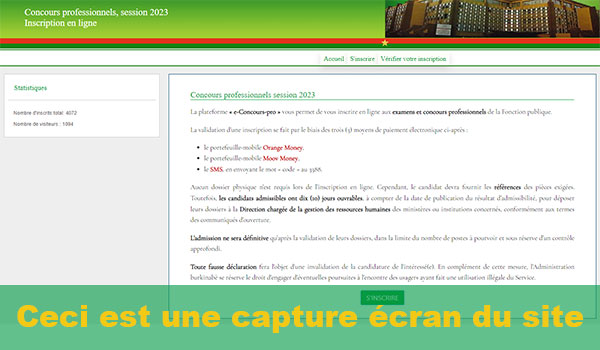 Inscription en ligne impossible sur www.econcours.gov.bf 