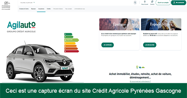 Consulter mon compte Crédit Agricole Pyrénées Gascogne en ligne
